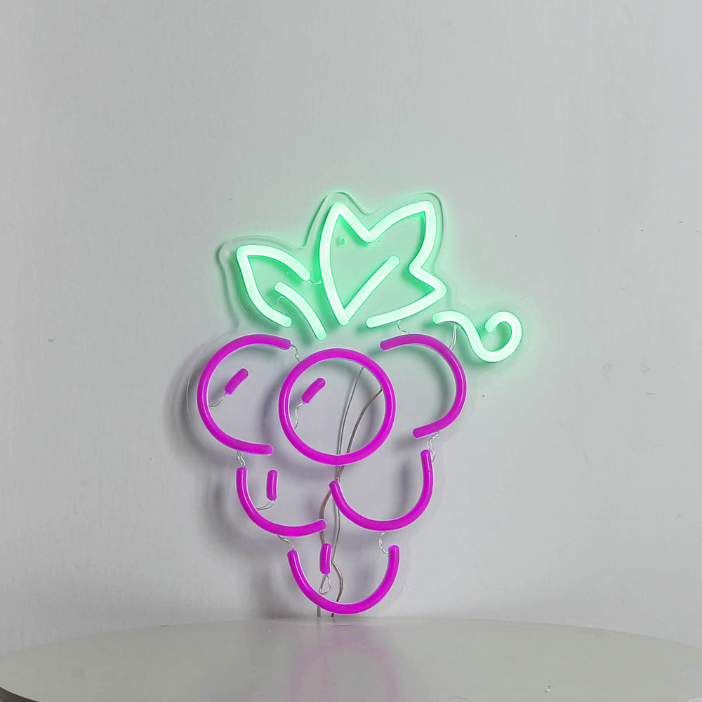 purple grape neon sign, led neon sign board,flex neon fruit sign