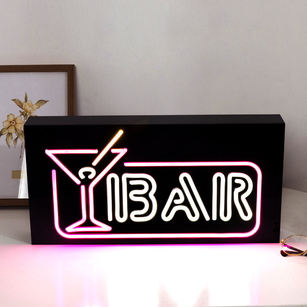 BAR neon box sign,table box led neon flex sign,neon signs for sale, faux Neon Signs
