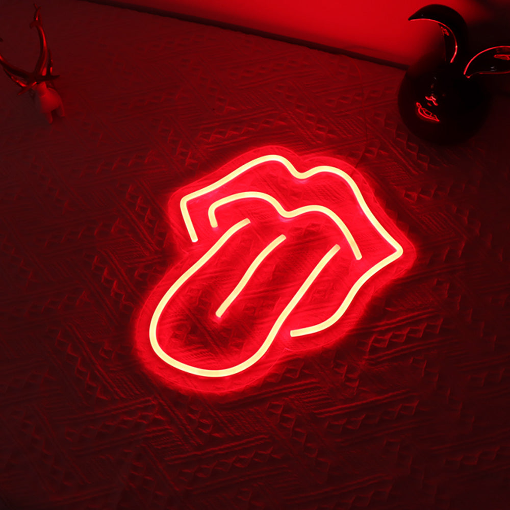 mouth neon lights, tongue led neon sign, led neon board,flexible led neon,faux neon
