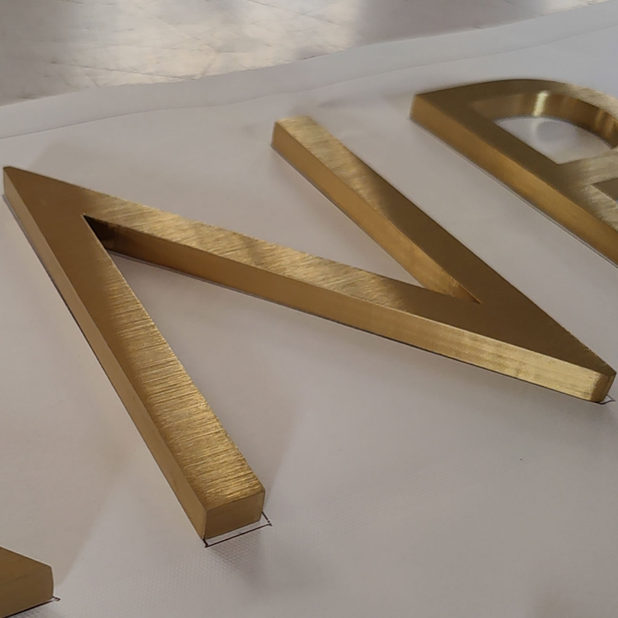 Gold Color Laser Cut 3D Metal Alphabet Brushed Letters Stainless Steel Letter For Interior Wall Signs