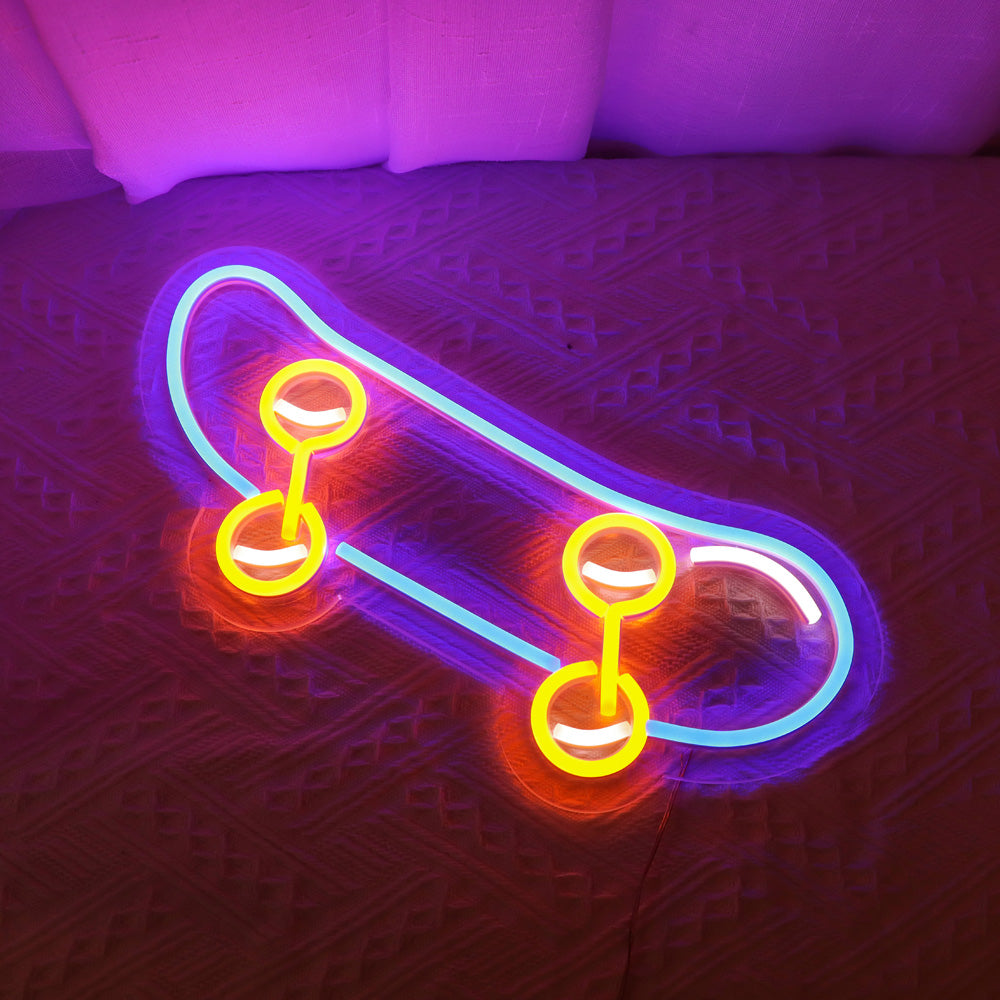 skating board led neon sign, led neon board for kids,good gift for Children