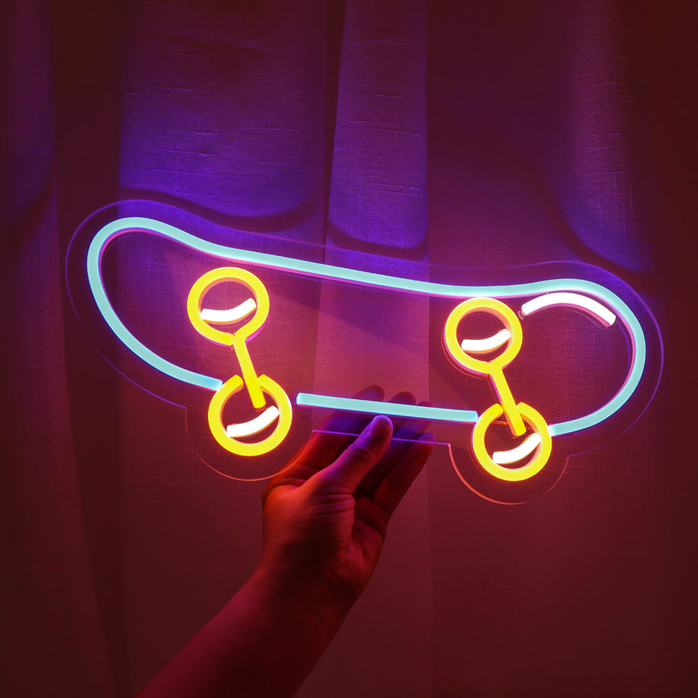 skating board led neon sign, led neon board for kids,good gift for Children