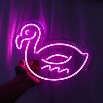Duck led neon sign with pink led lighting, led neon sign for wall decoration