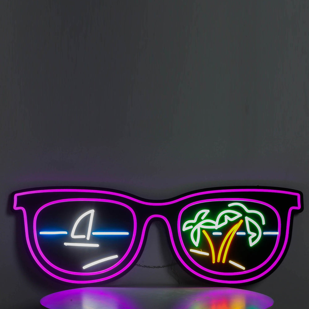 purple glass neon sign with black backboard,led flexible neon sign hanging on the wall