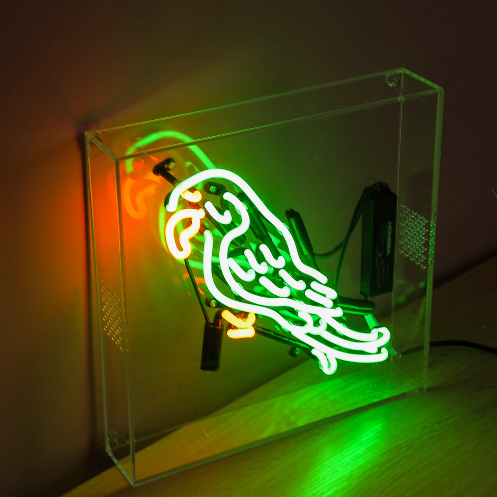 parrot bird neon sign,home decoration neon sign,glass neon tube sign in box