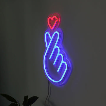 "finger heart" flexible neon sign, led neon board signage