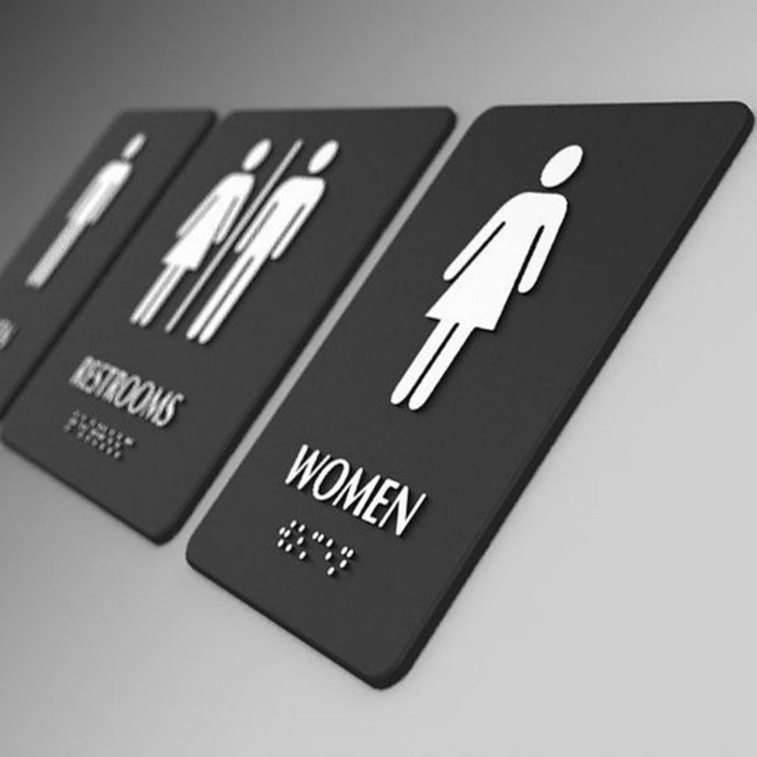 Interior signgae ADA sign raised letters wayfinding office building sign wall conference room sign braille signage