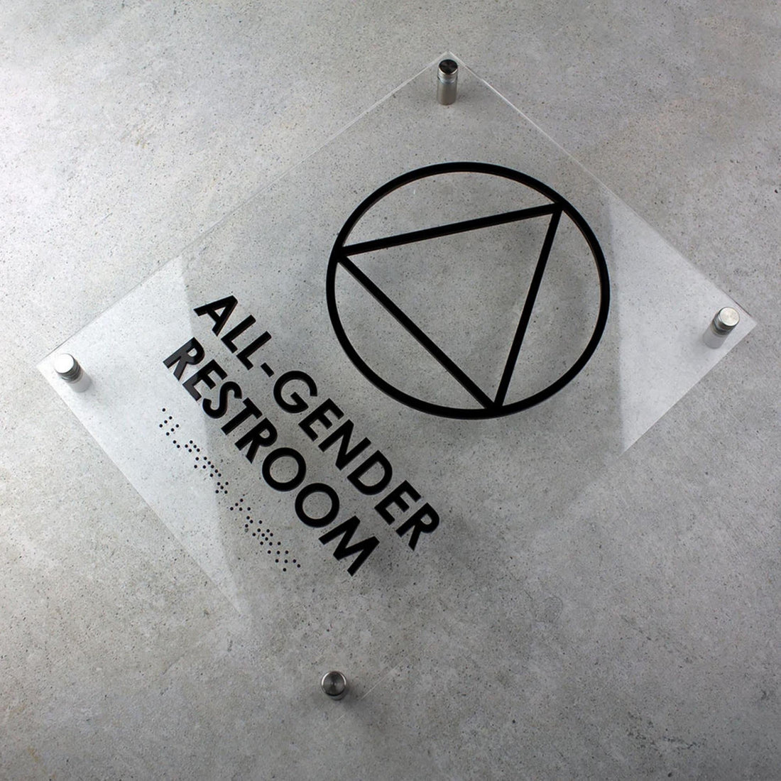 Plastic Braille Door Signage Transparent Acrylic Plaque Sign Restroom Office Wall Braille Sign