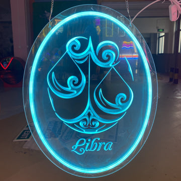 Libra 3D Engraved Neon Light – Zodiac LED Sign for Astrology Lovers, Unique Home Décor & Gift Idea