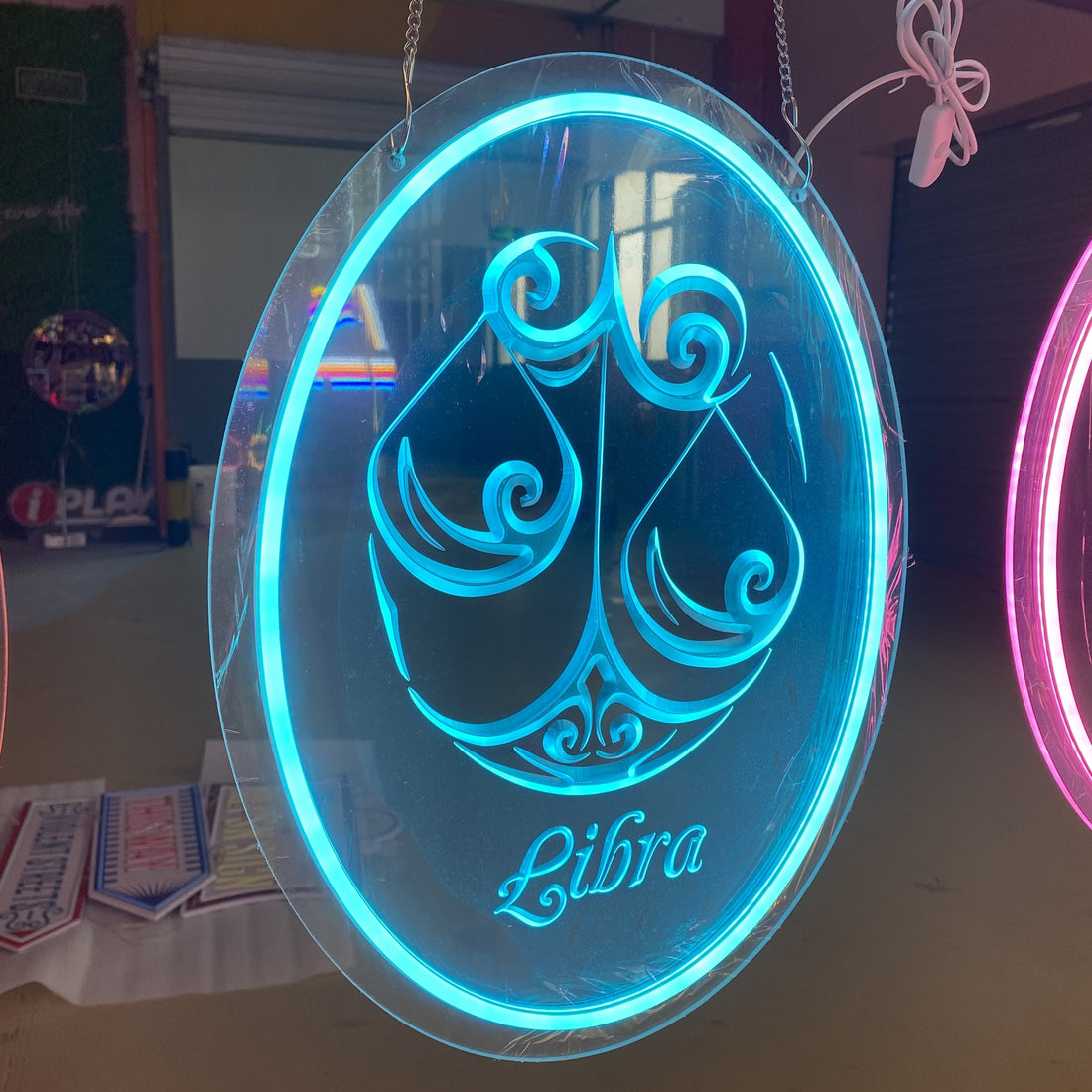 Libra 3D Engraved Neon Light – Zodiac LED Sign for Astrology Lovers, Unique Home Décor & Gift Idea