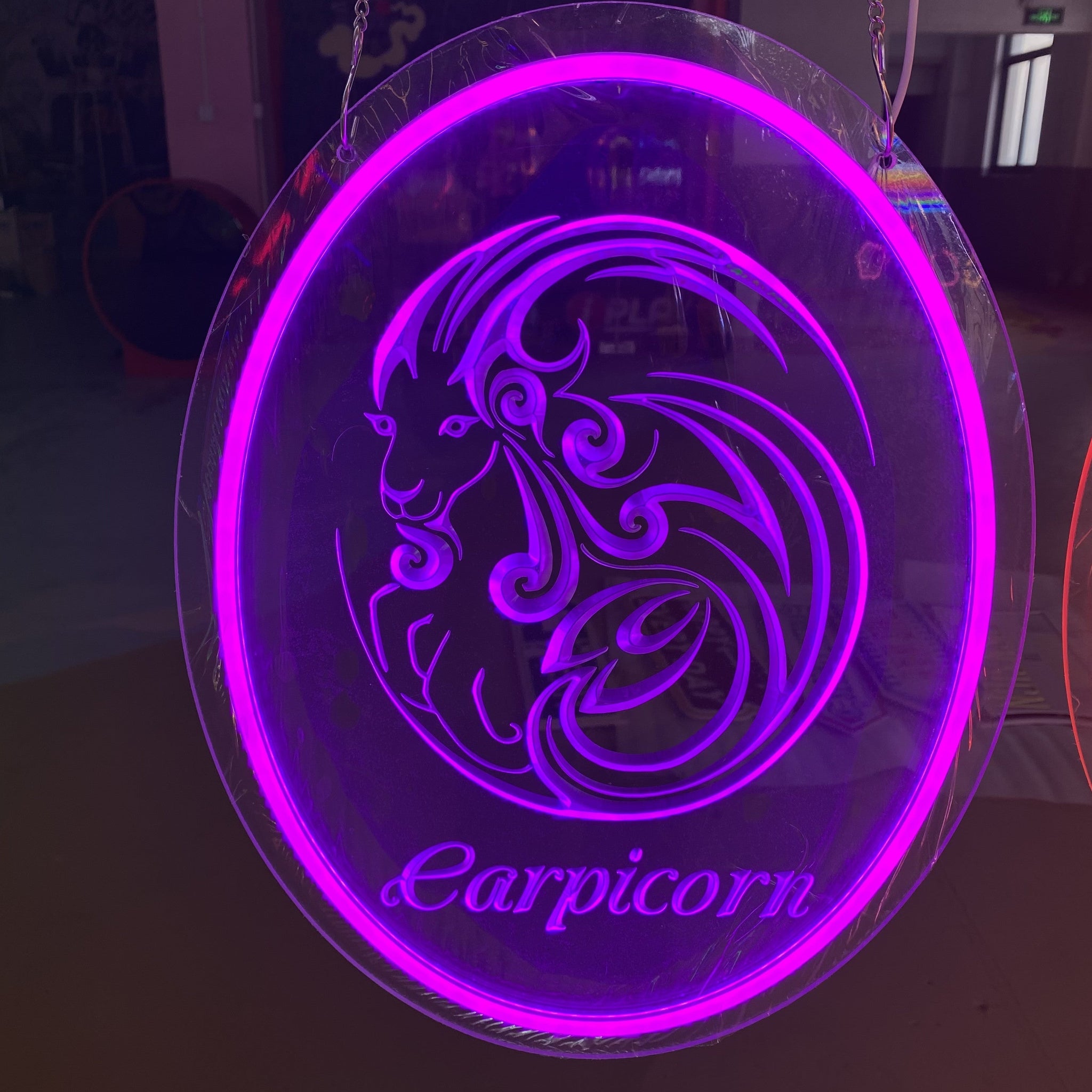Capricorn 3D Engraved Neon Light – Zodiac LED Sign for Astrology Lovers, Unique Home Décor & Gift Idea