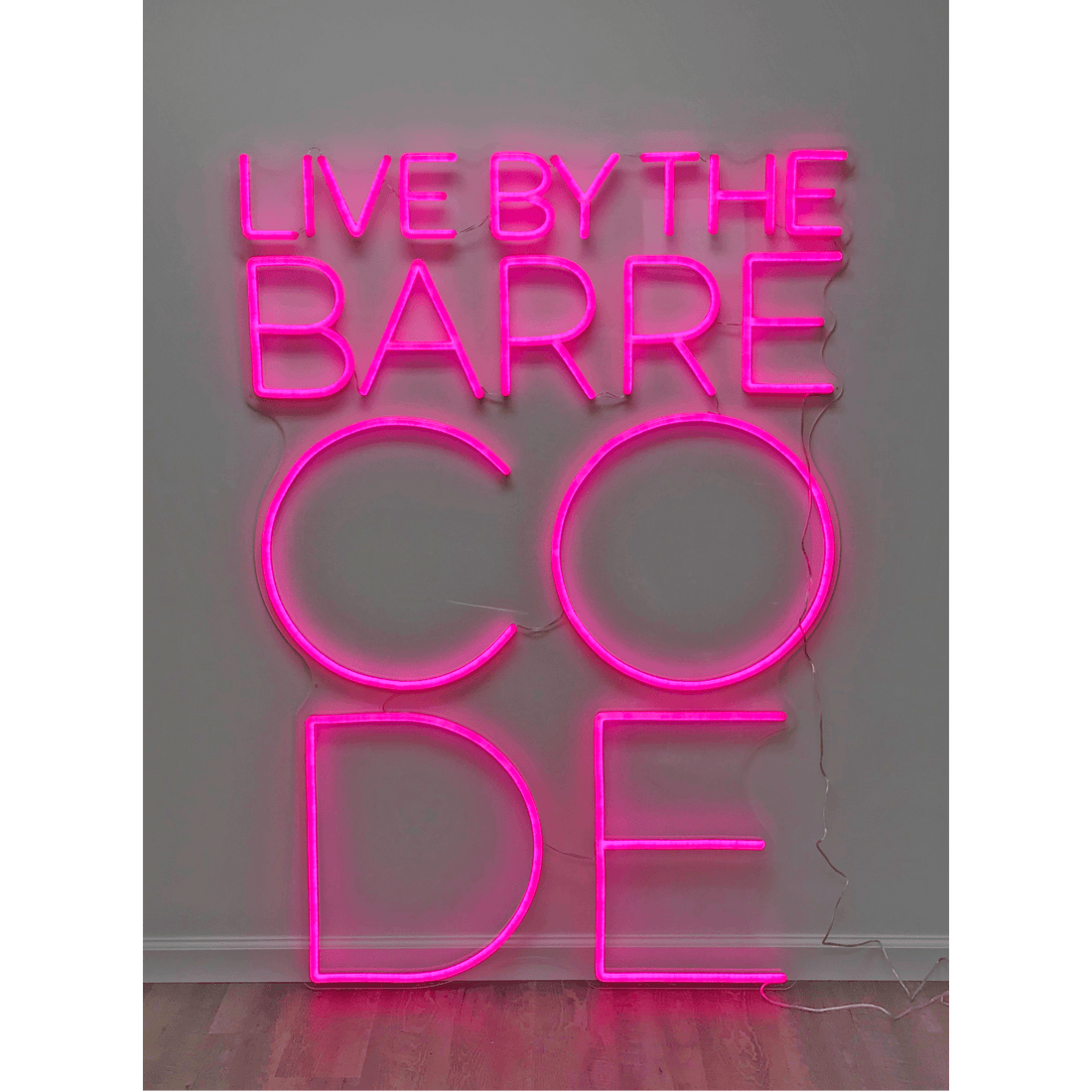 LIVE BY THE BARRE CODE neon signs