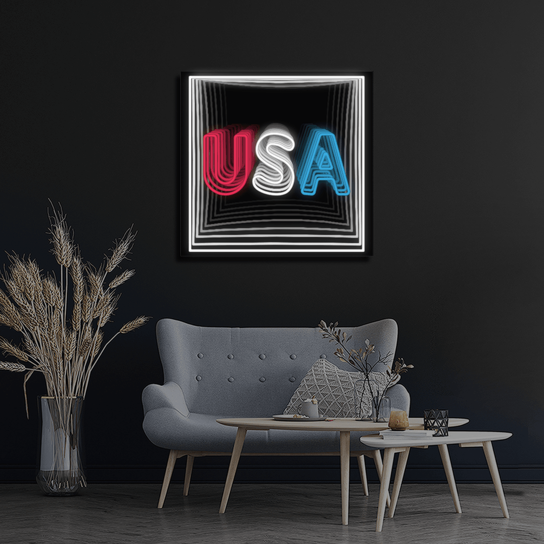 USA 4th Of July Infinity Neon Sign