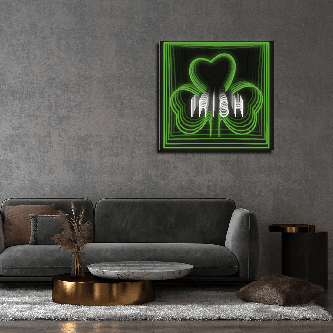 Irish Three Leaf Clover Infinity Neon Sign