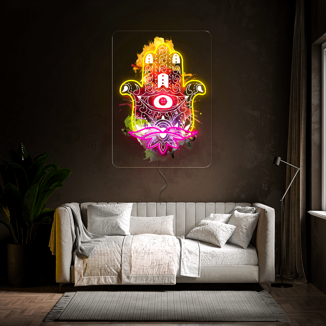 Hamsa Hand Artwork Neon Sign