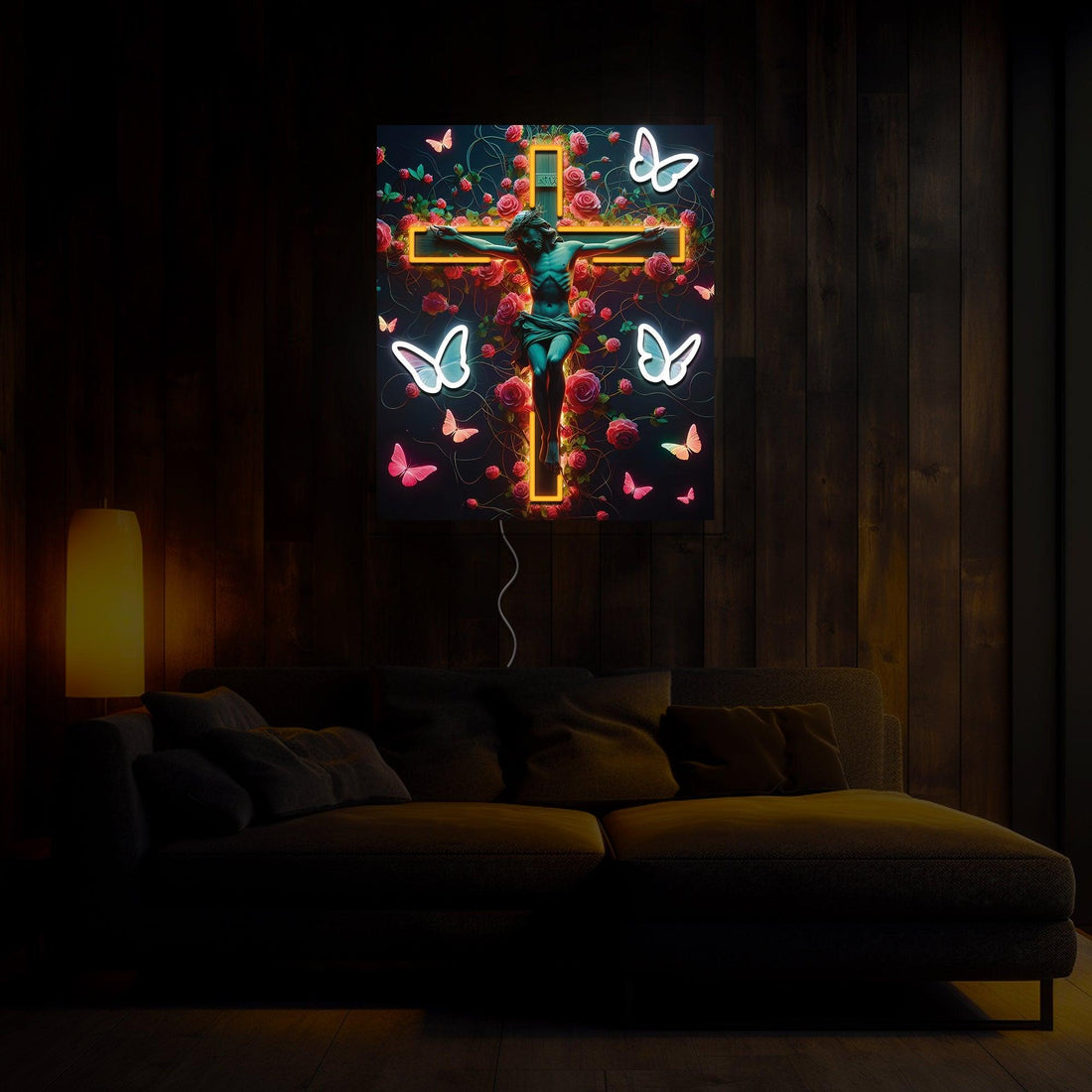 I Only Kneel For One Man And He Died On The Cross Neon Sign