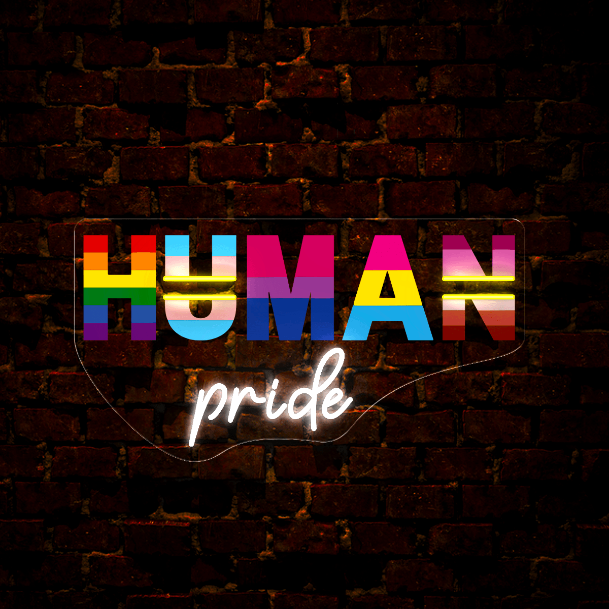 Human Pride Artwork Neon Sign
