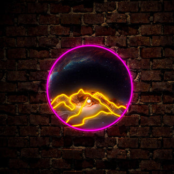 Mountain At Night Artwork Neon Sign