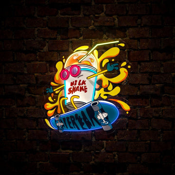 Milkshake Skateboard Artwork Neon Sign