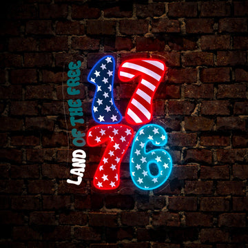 1776 Land Of The Free Artwork Neon Sign