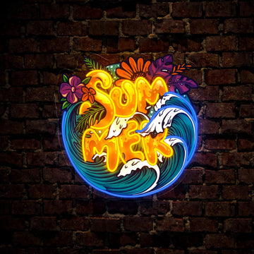 Hello Summer Tropical Artwork Neon Sign