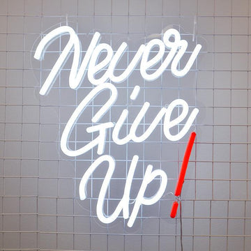 NEVER GIVE UP  neon signs