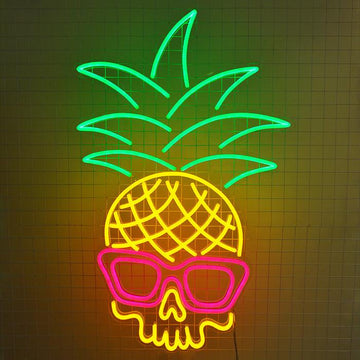 TROPICAL PINEAPPLE SKULL neon signs
