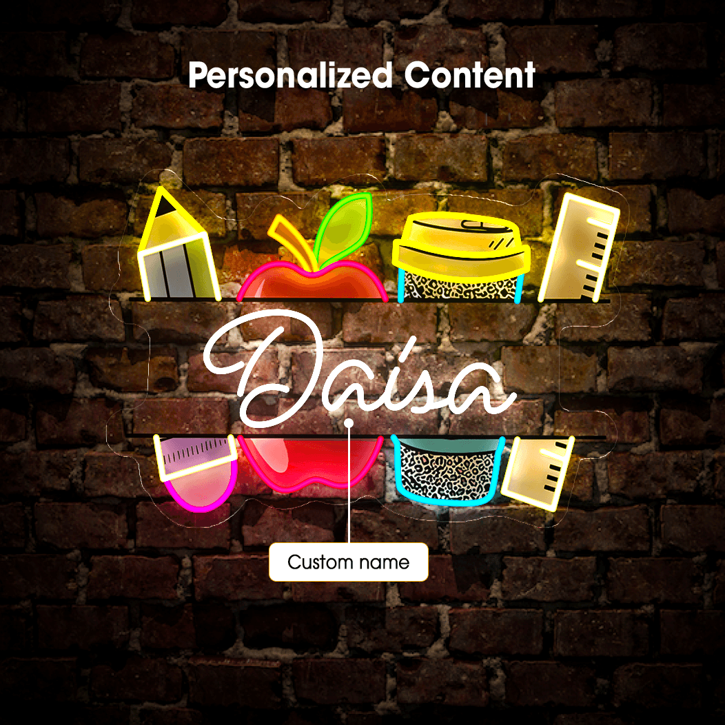 Personalized Teacher's Name Artwork Neon Sign