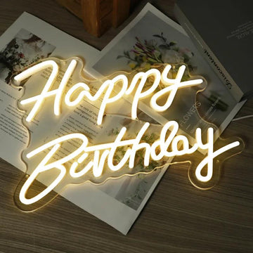 Happy Birthday Led Neon Sign for Birthday Party Decor Neon Light Home Hanging Decor