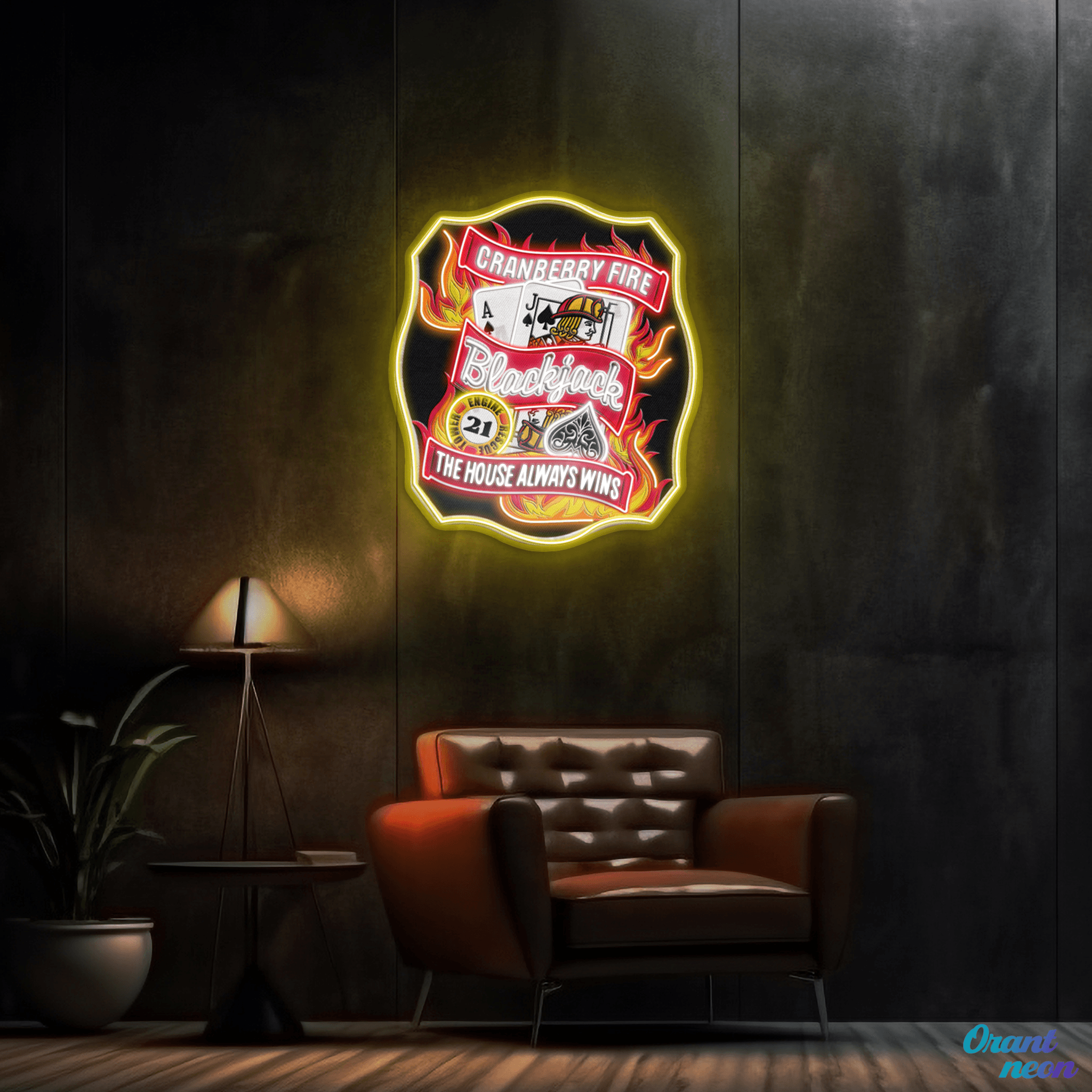 Cranberry Fire size 50 inches indoor neon signs