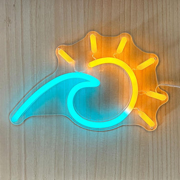 Wave/Sun neon signs