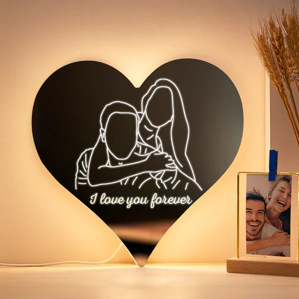 Personalized Photo Heart Mirror Colorful...