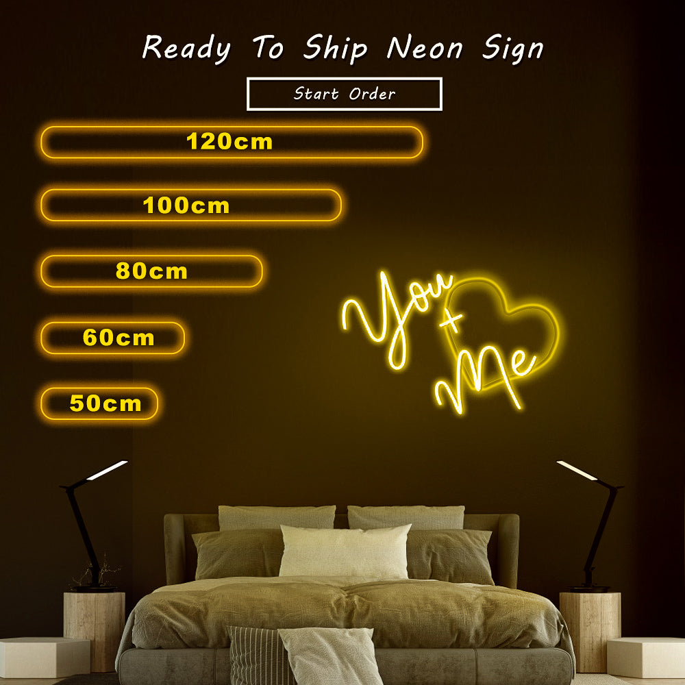 “You + Me” Neon Sign