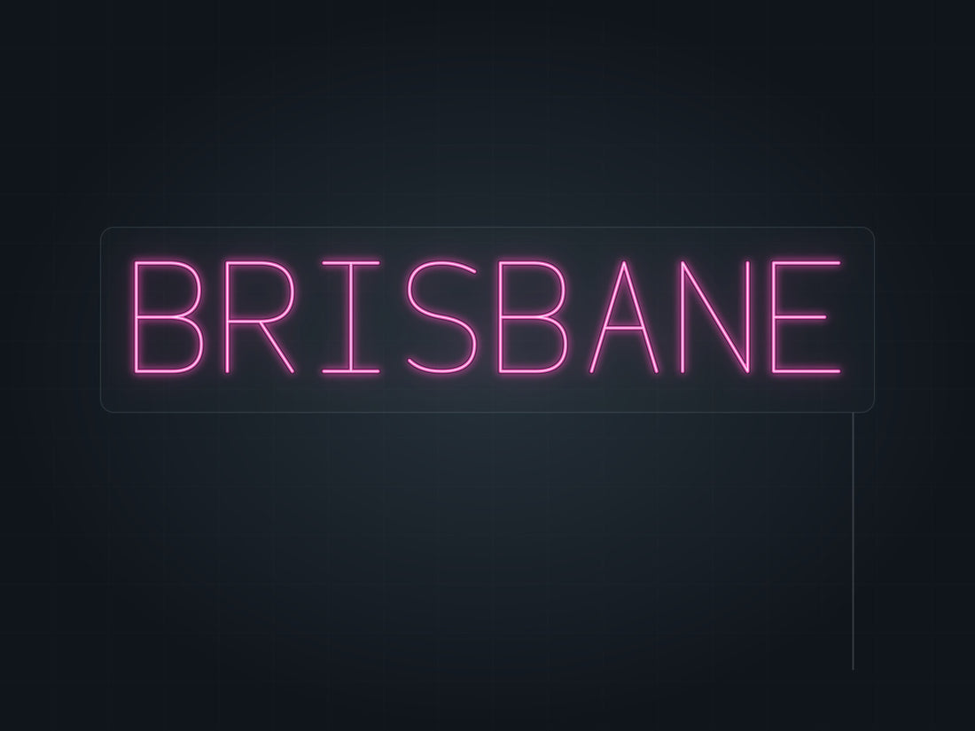 Brisbane City Name Neon Sign in hot pink - original premade design