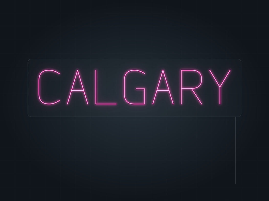Calgary City Name Neon Sign in hot pink - original premade design