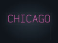 Chicago City Name Neon Sign in hot pink - original premade design