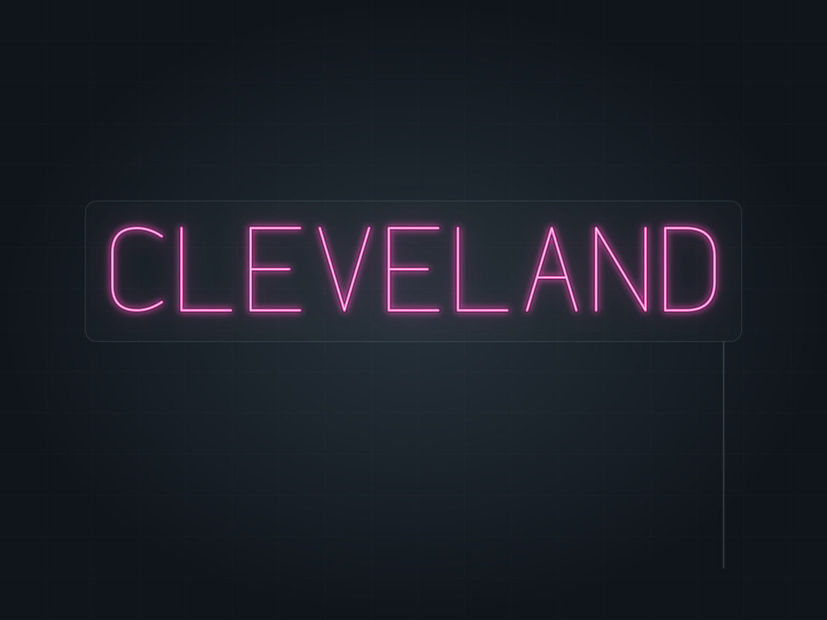 Cleveland City Name Neon Sign in hot pink - original premade design
