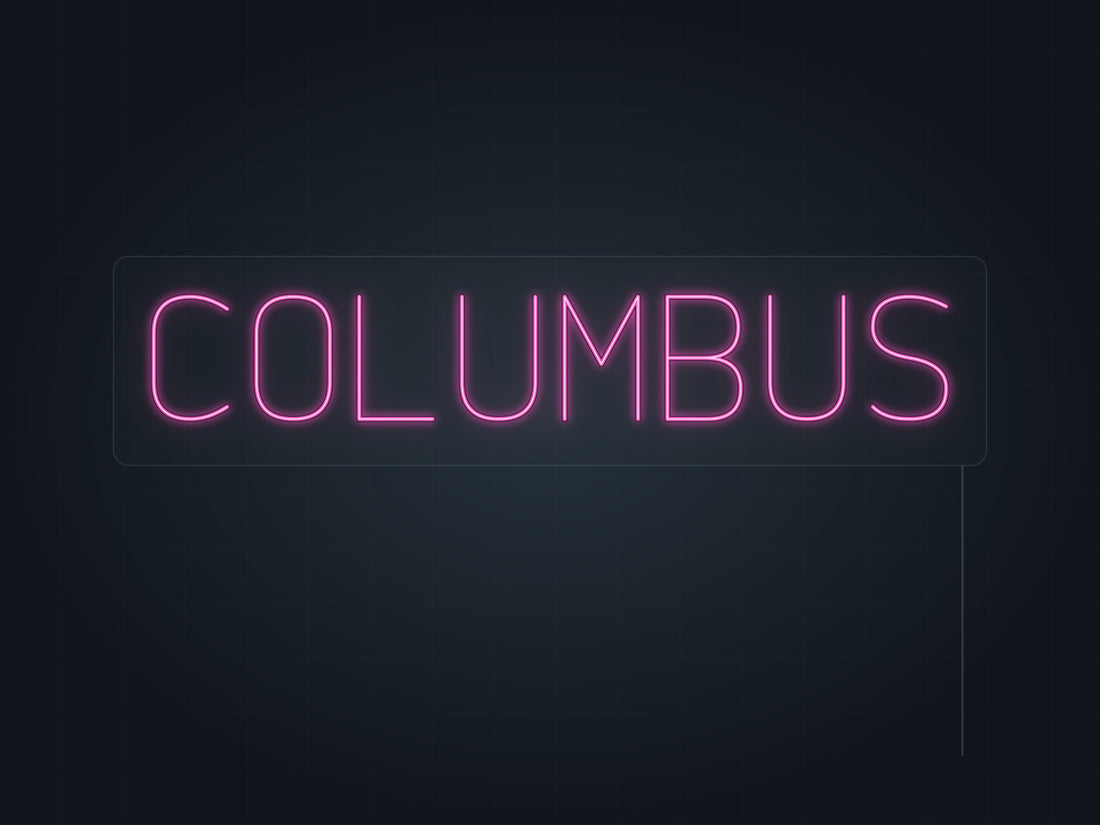 Columbus City Name Neon Sign in hot pink - original premade design