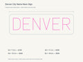 Denver City Name Neon Sign size guide with overall dimensions for all four widths