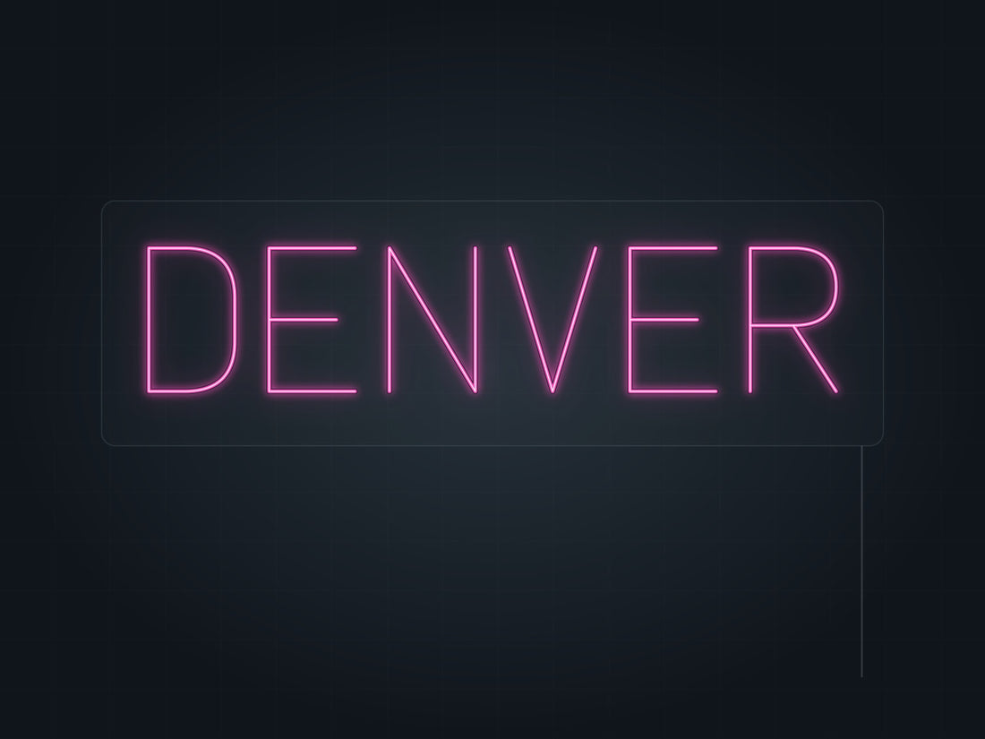 Denver City Name Neon Sign in hot pink - original premade design