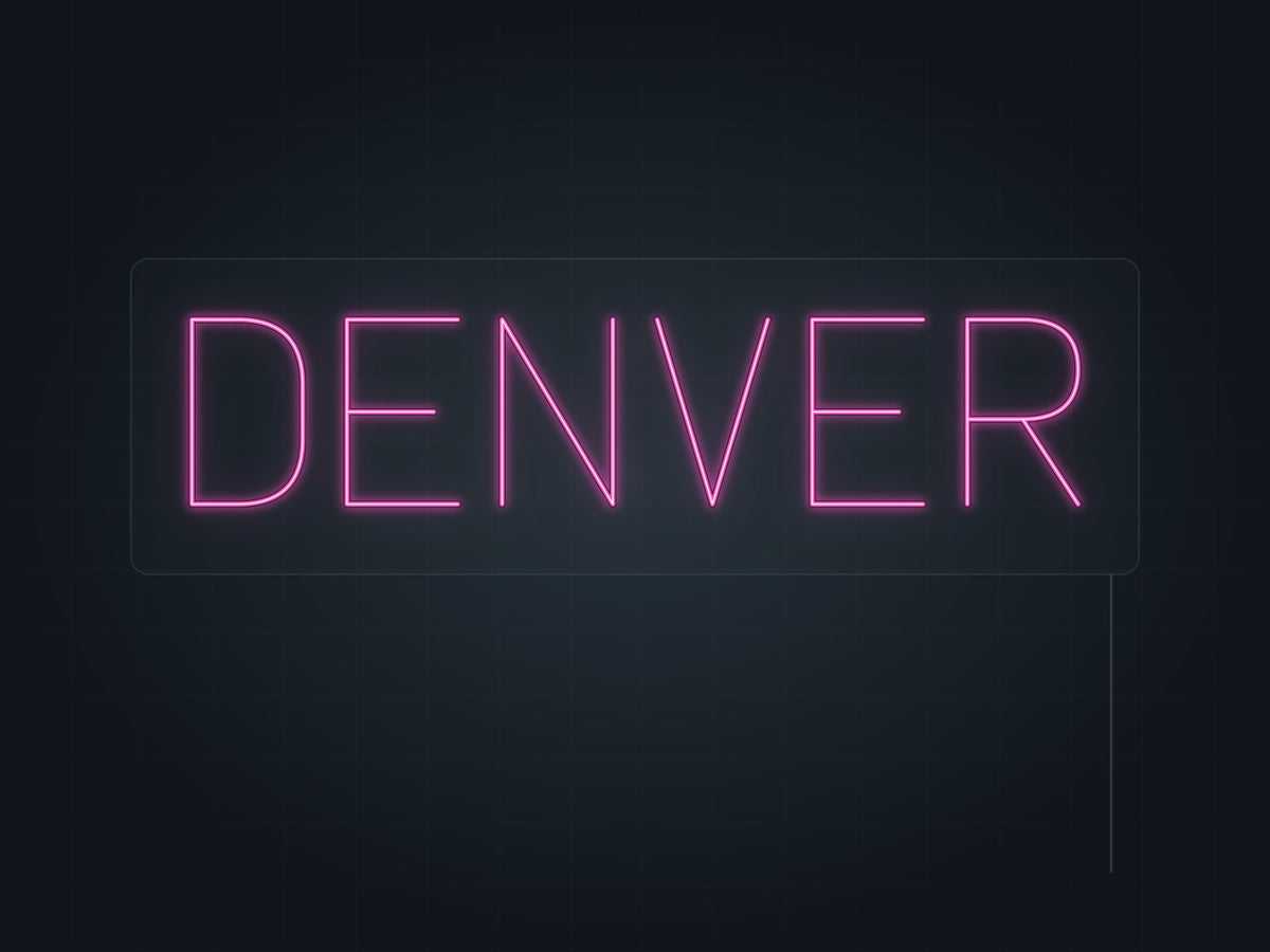 Denver City Name Neon Sign in hot pink - original premade design