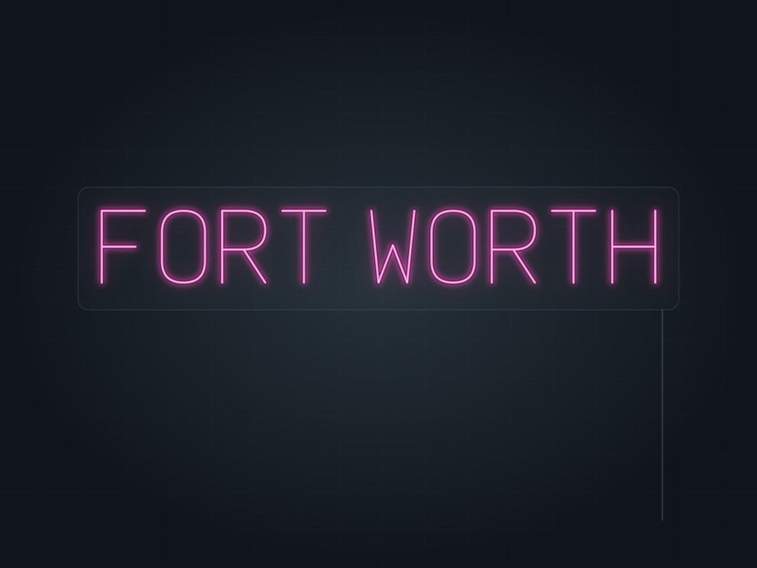 Fort Worth City Name Neon Sign in hot pink - original premade design