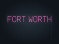 Fort Worth City Name Neon Sign in hot pink - original premade design