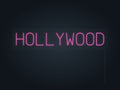 Hollywood City Name Neon Sign in hot pink - original premade design