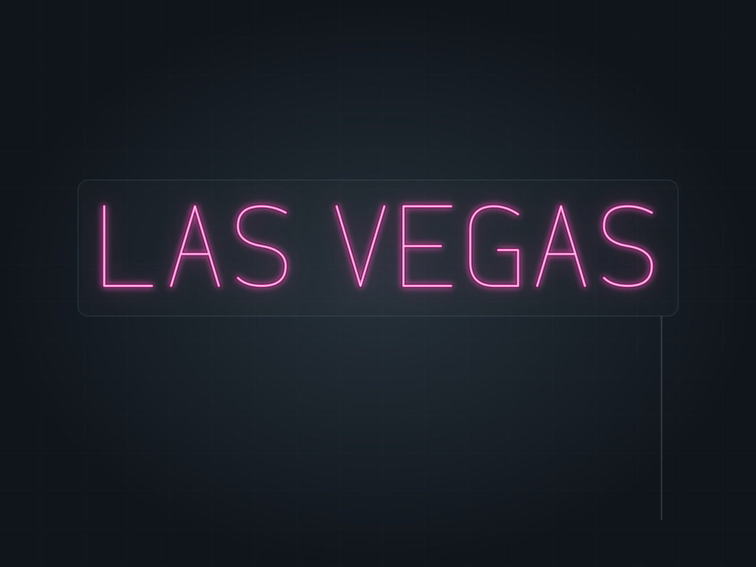 Las Vegas City Name Neon Sign in hot pink - original premade design