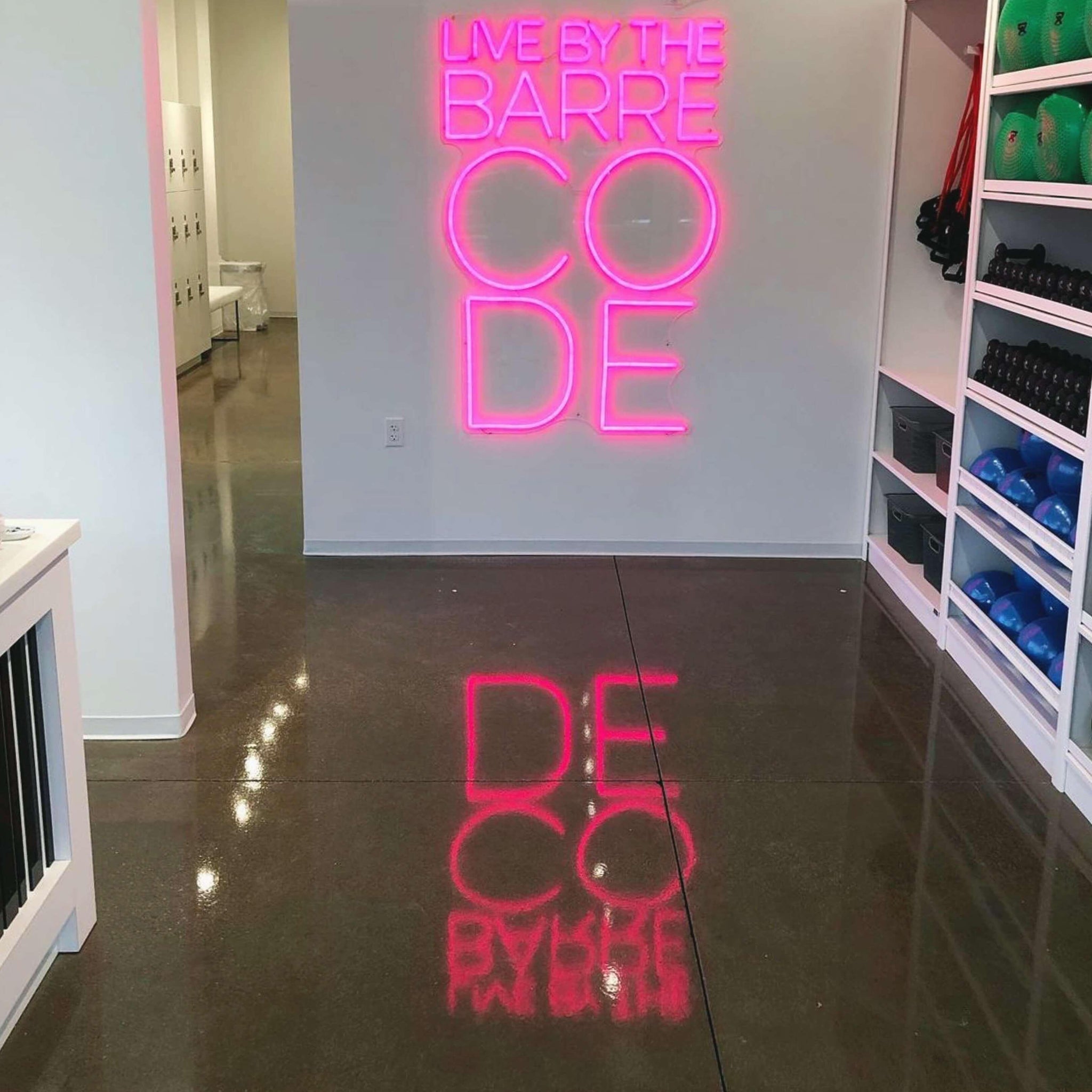 LIVE BY THE BARRE CODE neon signs