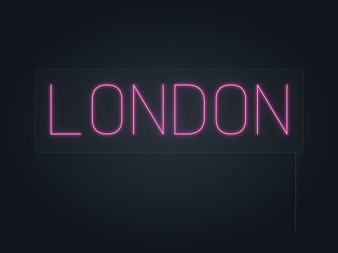 London City Name Neon Sign in hot pink - original premade design