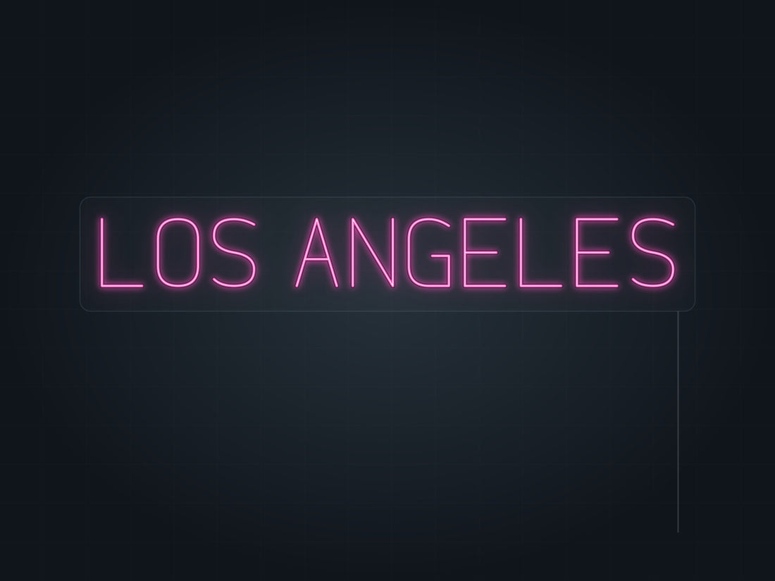 Los Angeles City Name Neon Sign in hot pink - original premade design