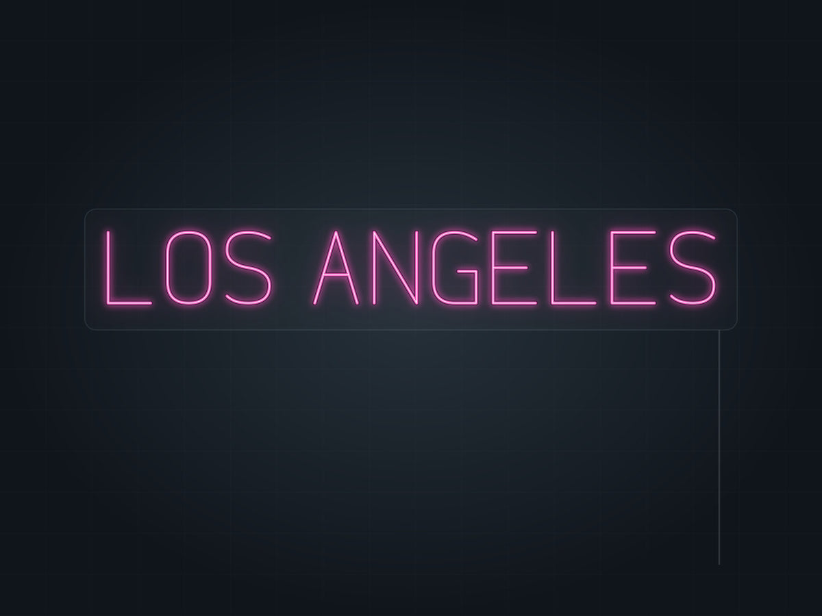 Los Angeles City Name Neon Sign in hot pink - original premade design