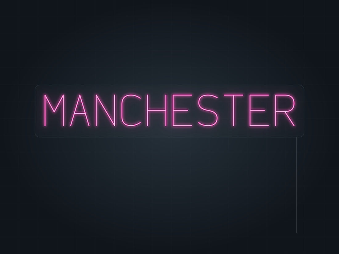 Manchester City Name Neon Sign in hot pink - original premade design